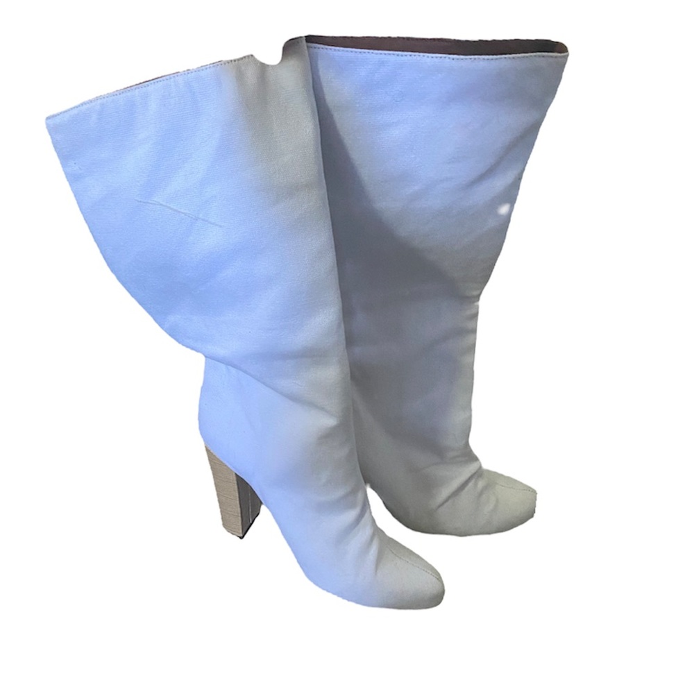 White canvas boots